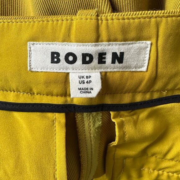 Boden Women’s Cut Richmond 3/4 Cropped Tailored Citrine Yellow Trousers Size 8P - Picture 6 of 8
